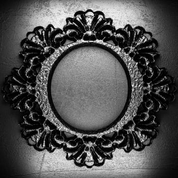 vintage iron frame on the wall