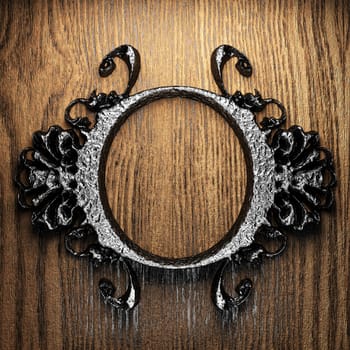 vintage iron frame on the wall