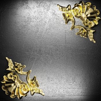 golden vintage ornament on wall