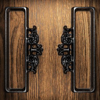 iron vintage ornament on wall