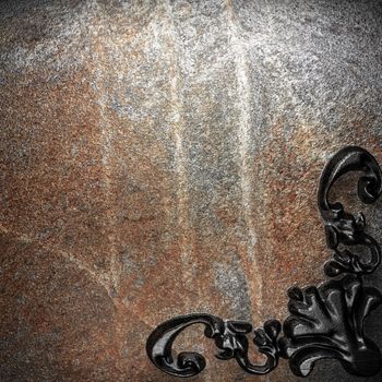 iron vintage ornament on wall
