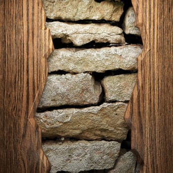 wood on wall made in 3D