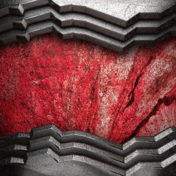 metal on wall made in 3d