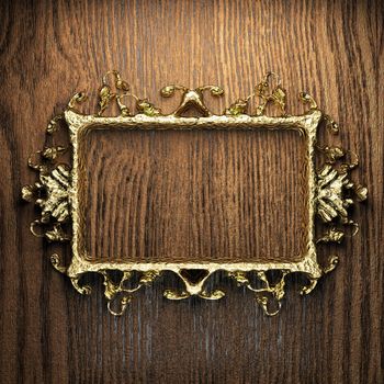 vintage golden frame on the wall