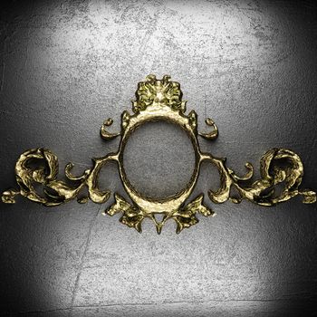 vintage golden frame on the wall