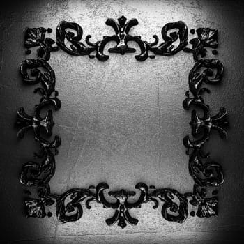 vintage iron frame on the wall