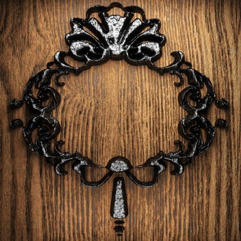 vintage iron frame on the wall