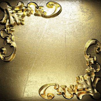 golden vintage ornament on wall