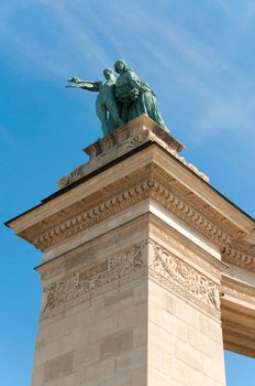 Symbolic figures of work and wellbeing - Heroe's square Budapest, Hungary