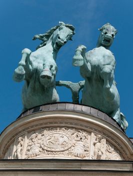 Horses statue - Heroe's square Budapest, Hungary