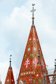 Mosaic on Matthias Church roof, Budapest, Hungary