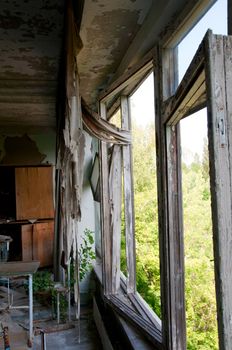 Chernobyl disaster results. This is abandoned school in small city Pripyat (about 5 kilometers form the Chernobyl nuclear station).