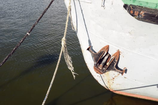 sea boat fragment with anchor