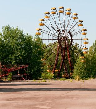 The unopened amusementpark in Pripyat Chernobyl in Ukraine
