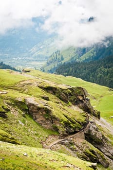 Green mountains, Himalayas, Rohtang Pass, North India