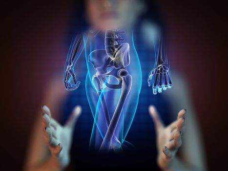 human radiography scan on hologram