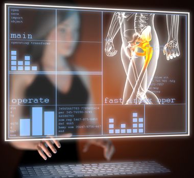 human radiography scan on hologram