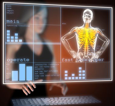 human radiography scan on hologram