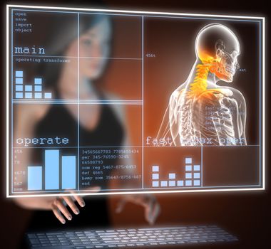 human radiography scan on hologram