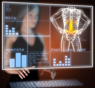 human radiography scan on hologram