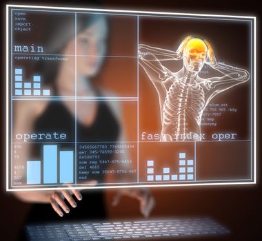 human radiography scan on hologram