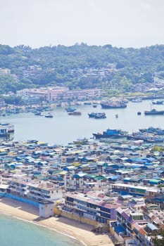 Cheung Chau island view from hilltop, Hong Kong.