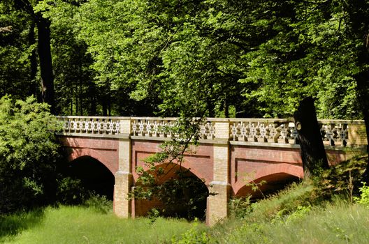 The photo shows Bad Muskau - Muskauer Park - royal bridge