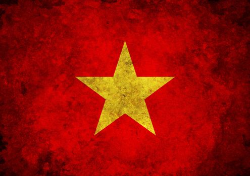Illustration of a grunge Vietnam Flag