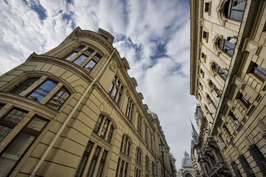 Old city of Bucharest, Romania, Europe. wide view