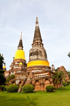 pagoda in wat yai chaimongkol, ayutthaya, thailand
