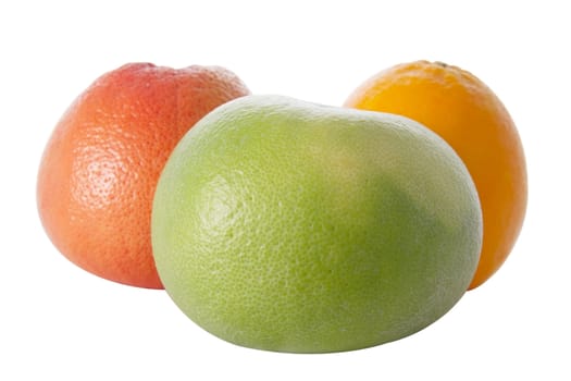 citrus - grapefruit, orange, and sweetie (isolated object)