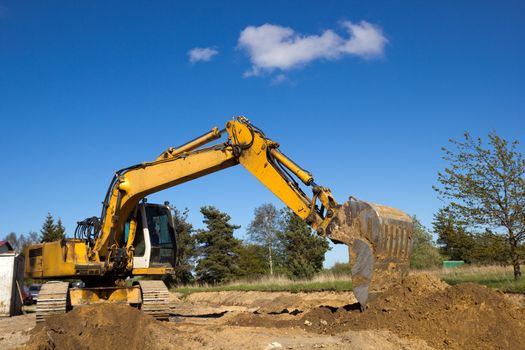 excavator working on a construction site