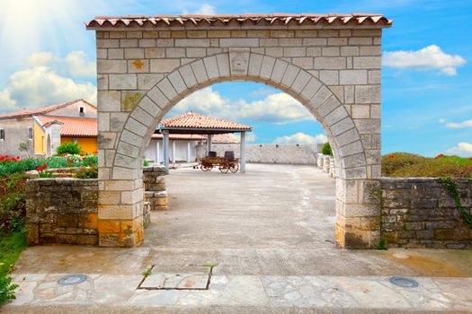architectural structure - the gate, istria croatia