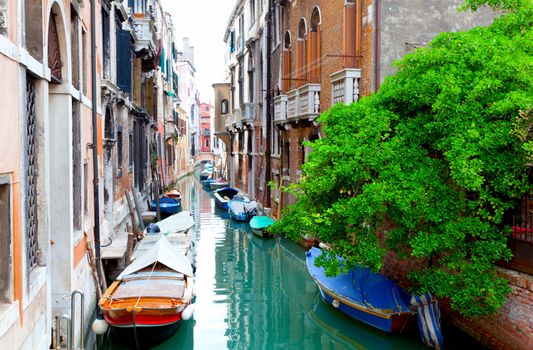 narrow old street of Venice, Italy.
