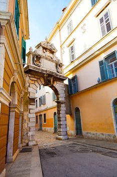 Narrow Street in the City of Rovinj, Croatia