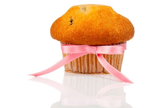 one muffins, isolated on white background