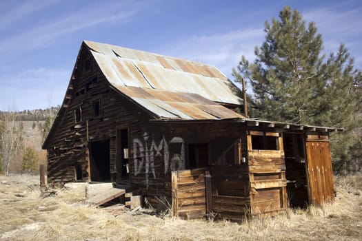 an old western horse stable barn