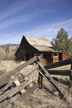an old western horse stable barn
