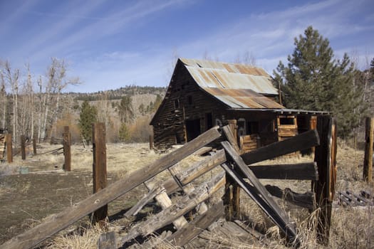 an old western horse stable barn