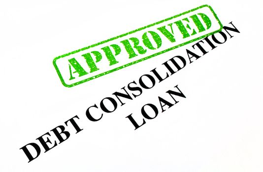 Close-up of an 'Approved' Debt Consolidation Loan letter.