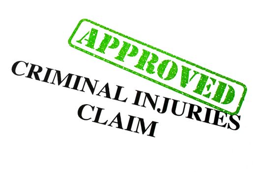 Close-up of an 'Approved' Criminal Injuries Claim letter.