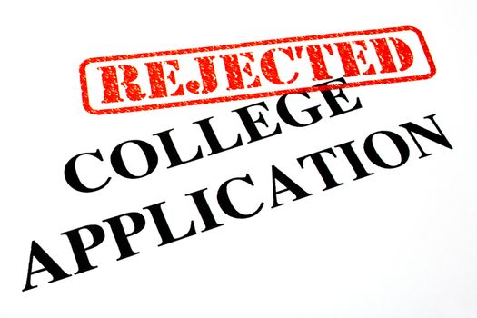 Close-up of a 'Rejected' College Application letter.