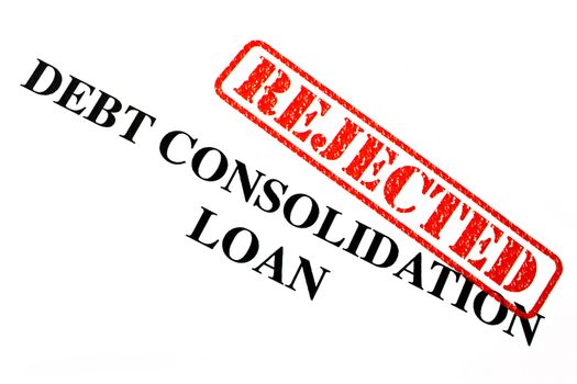 Close-up of a 'Rejected' Debt Consolidation Loan letter.