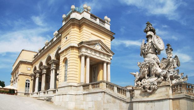 Detailed photo of a Schonbrunn palace at Vienna, Austria