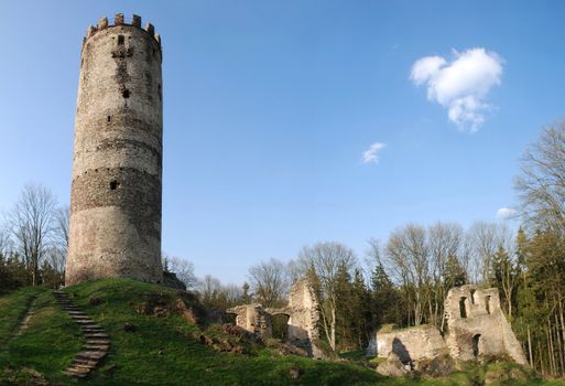 Ruins of old Czech castle - just tower has left