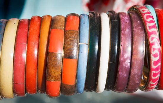 Traditional bangles in the local market in India