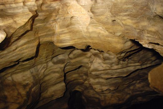 Inside a cave during a speleological trip