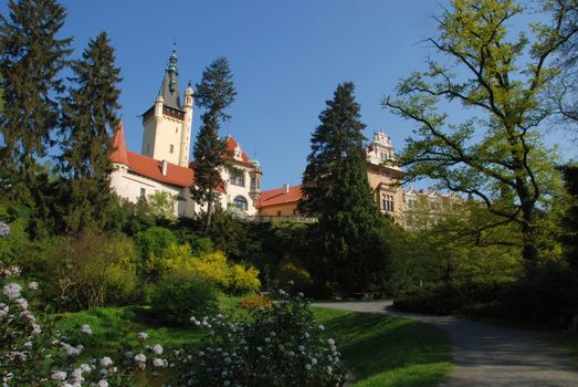 Beautiful castle in Pruhonice near Prague, Czech Republic