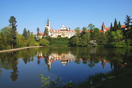 Beautiful castle in Pruhonice near Prague, Czech Republic