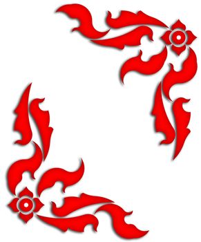 Traditional Thai style pattern In format of the frame on white background.